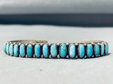 Exquisite Vintage Native American Zuni Blue Gem Turquoise Sterling Silver Bracelet-Nativo Arts