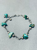 Fabulous Vintage Native American Navajo Royston Turquoise Chunks Sterling Silver Bracelet-Nativo Arts