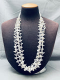 Rare White Dove Vintage Santo Domingo Sterling Silver Heishi Necklace-Nativo Arts