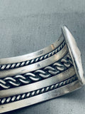 Coiled Sturdy Vintage Native American Navajo Sterling Silver Bracelet Cuff Old-Nativo Arts