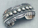 One Of The Most Detailed Vintage Native American Navajo Hand Tooled Sterling Silver Bracelet-Nativo Arts