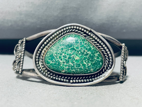 Early Damale Turquoise Vintage Native American Navajo Sterling Silver Bracelet Cuff-Nativo Arts