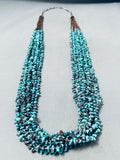 One Of Best Vintage Santo Domingo Turquoise Nuggets Sterling Silver Necklace-Nativo Arts