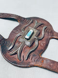 Important 1800's Vintage Native American Navajo Turquoise Sterling Silver Ketoh Bracelet