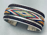One Of The Most Intricate Vintage Southwest Sterling Silver Bracelet-Nativo Arts
