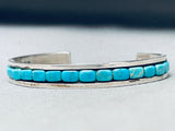 Blocks Of Turquoise Vintage Native American Navajo Sterling Silver Bracelet Cuff-Nativo Arts