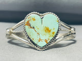 I Heart Turquoise Native American Navajo Sterling Silver Green Bracelet Cuff-Nativo Arts