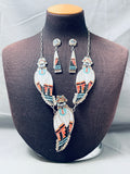 Best Vintage Native American Zuni Inlay Maiden Turquoise Sterling Silver Necklace-Nativo Arts