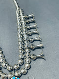 Two Sided Turquoise Coral Native American Navajo Sterling Silver Squash Blossom Necklace-Nativo Arts