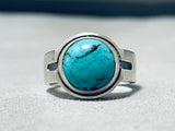 Native American Awesome Vintage Kingman Turquoise Dome Sterling Silver Huge Ring-Nativo Arts