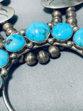 Geomtric Squash Vintage Native American Navajo Turquoise Sterling Blossom Necklace-Nativo Arts