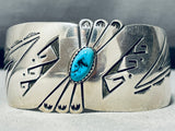 Water Waves!! Vintage Native American Navajo Turquoise Sterling Silver Bracelet-Nativo Arts