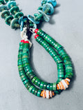 Important Early Vintage Santo Domingo Cerrillos Turquoise Jacla Necklace-Nativo Arts