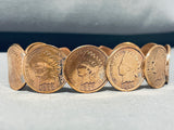 Fascinating Native American Navajo Pilot Mountain Turquoise Copper Pennies Bracelet-Nativo Arts