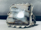 Best Vintage Native American Navajo Squared Petrified Wood Sterling Silver Bracelet-Nativo Arts