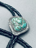 Sturdy Nugget Vintage Native American Navajo Royston Turquoise Sterling Silver Bolo Tie-Nativo Arts