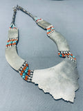 One Of The Most Intricate Vintage Sterling Silver Turquoise Necklace-Nativo Arts