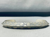 Classic Native American Navajo Signed Sterling Silver Solid Tawney Willie Bracelet-Nativo Arts
