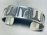Long Sacred Mountain! Native American Navajo Sterling Silver Bracelet Cuff-Nativo Arts