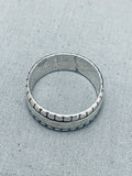 Rare Native American Kewa Santo Domingo Vintage Hand Tooled Sterling Silver Segmented Ring-Nativo Arts