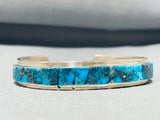 6.5 Wrist Vintage Native American Navajo Cripple Creek Turquoise Sterling Silver Bracelet-Nativo Arts