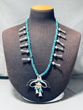 Fascinating Native American Zuni J.beyuka Turquoise Sterling Silver Necklace-Nativo Arts