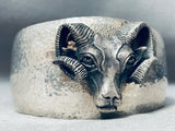 The Most Detailed Vintage Sterling Silver 3d Ram Bracelet-Nativo Arts