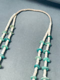 154 Grams Early 1900's Vintage Santo Domingo Green Turquoise Necklace