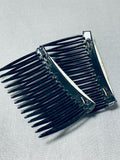 Beautiful Native American Navajo Sterling Silver Set Of Hair Combs-Nativo Arts