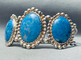 Rare Vintage Native American Navajo Domed Lapis Lazuli Sterkling Silver Bracelet-Nativo Arts