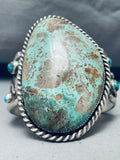 Monster 166 Grams Vintage Native American Navajo Green Turquoise Sterling Silver Bracelet-Nativo Arts