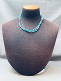 Rare Vintage Native American Navajo Turquoise Heishi Sterling Silver Necklace Old-Nativo Arts