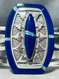 Abraham Begay!!! Vintage Native American Navajo Turquoise Lapis Sterling Silver Bracelet-Nativo Arts