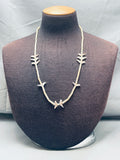 Fab White Dove Vintage Santo Domingo Sterling Silver Shell Necklace-Nativo Arts