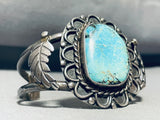 Pedals Of Turquoise Leaf Vintage Native American Navajo Sterling Silver Bracelet-Nativo Arts