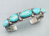 Rare Leadville Turquoise Vintage Native American Navajo Sterling Silver Bracelet-Nativo Arts