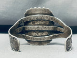 Fascinating Vintage Native American Navajo Petrified Wood Sterling Silver Immense Bracelet-Nativo Arts