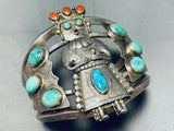 One Of The Finest Ever Vintage Native American Navajo Turquoise Kachina Sterling Silver Bracelet-Nativo Arts