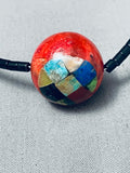 Native American Important Vintage Santo Domingo Chris Nieto Inlay Sterling Silver Necklace-Nativo Arts