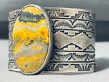 172 Grams!!!!! Native American Navajo Heavy Sturdy Yellow Jasper Sterling Silver Bracelet-Nativo Arts