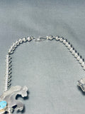 Horse Native American Navajo Turquoise Sterling Silver Squash Blossom Necklace- 190 Grams-Nativo Arts