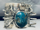 181 Grams Wow!! Native American Navajo Spider Turquoise Sterling Silver Bracelet-Nativo Arts