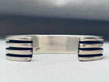 One Of The Best 6 Inch Wrist Vintage Native American Navajo Inlay Sterlinmg Silver Bracelet-Nativo Arts
