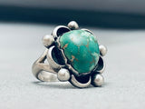 Charming Vintage Native American Navajo Carico Lake Turquoise Sterling Silver Ring-Nativo Arts
