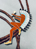 The Best Vintage Native American Navajo Pipestone Turquoise Inlay Sterling Silver Bolo Tie-Nativo Arts