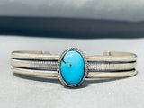 Glorious Vintage Native American Navajo Bisbee Turquoise Sterling Silver Bracelet-Nativo Arts