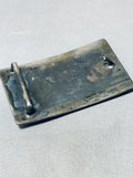 Highly Detailed Elk Vintage Native American Navajo Sterling Silver Buckle-Nativo Arts