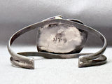 Native American Hand Carved Turquoise Leaf Vintage Navejo Sterling Silver Bracelet-Nativo Arts
