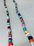Tommy Rose Singer Native American Navajo Turquoise Coral Lapis Amethyst Sterling Silver Necklace-Nativo Arts