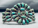 Marvelous Vintage Native American Zuni Turquoise Sterling Silver Cluster Bracelet-Nativo Arts